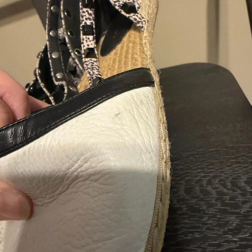 Rebecca Minkoff Gilles Studded Espadrille Ankle Wrap Flats Sz 8